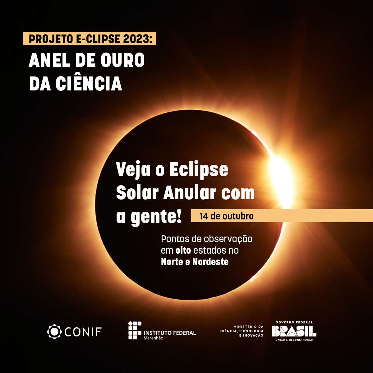 IFMA e MCTI promovem observação de eclipse no dia 14 de outubro